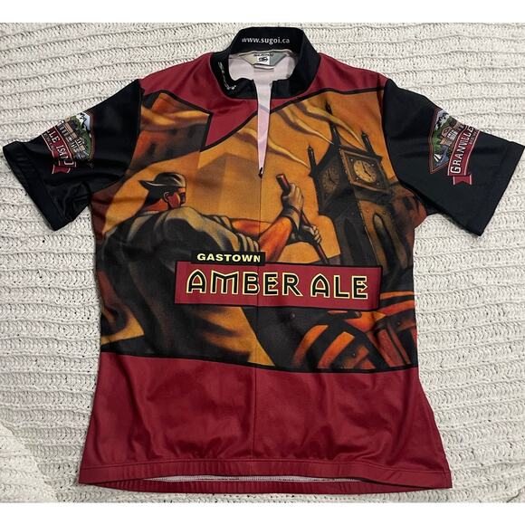 Sugoi Cycling Jersey Top Womens Large Short Sleeve Quarter Zip Shirt Red Canada - Picture 1 of 9